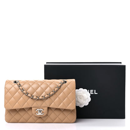 Chanel Lambskin Quilted Medium Double Flap Dark Beige 9 of 9