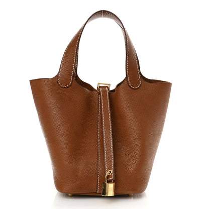 Hermes Barenia Faubourg Picotin Lock 18 PM Fauve 1 of 12