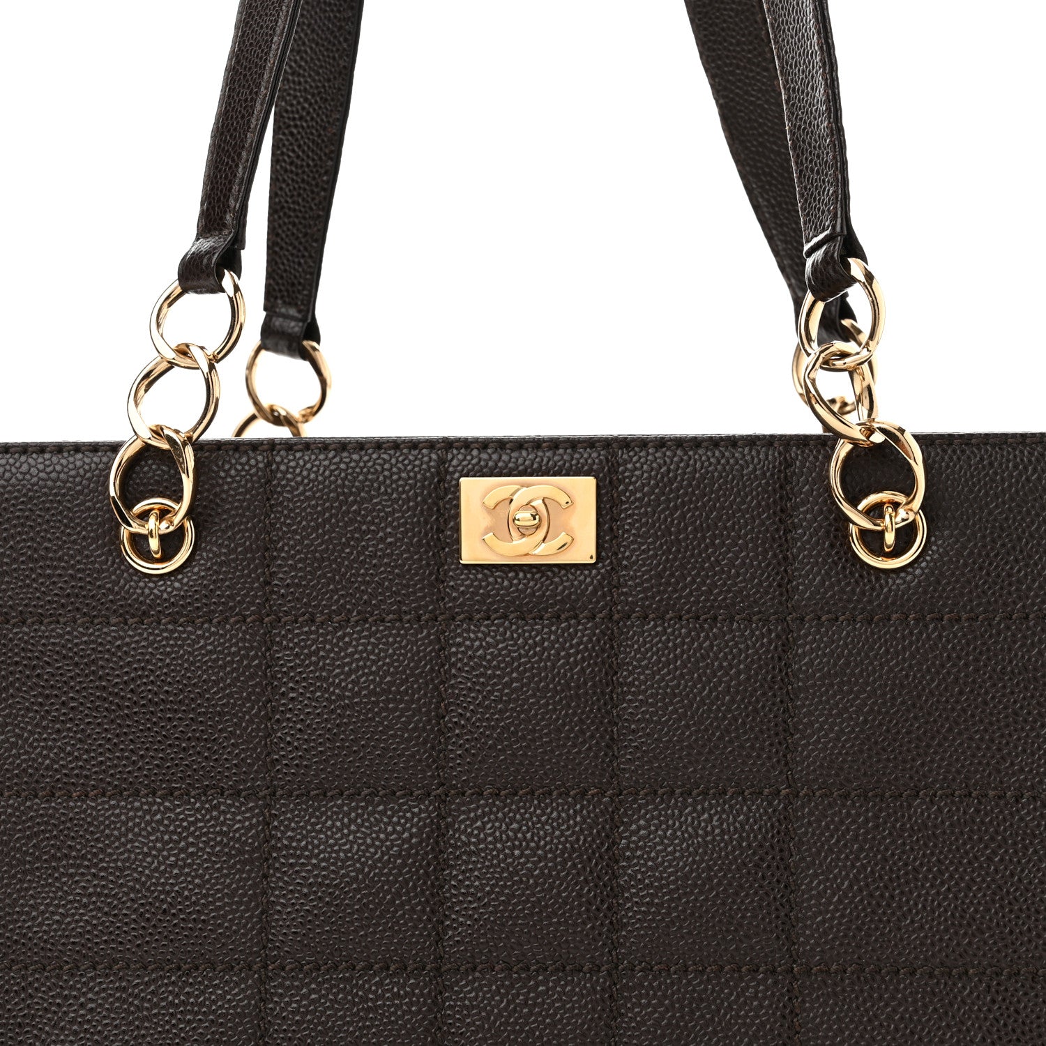 Chanel Caviar Chocolate Bar Quilted Shoulder Bag Dark Brown 7 of 10