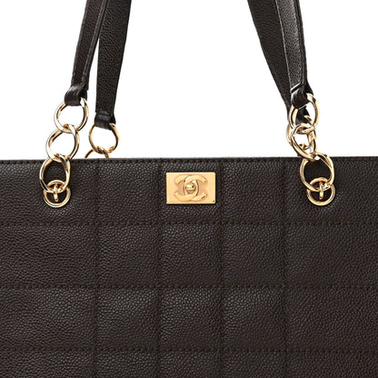 Chanel Caviar Chocolate Bar Quilted Shoulder Bag Dark Brown 7 of 10