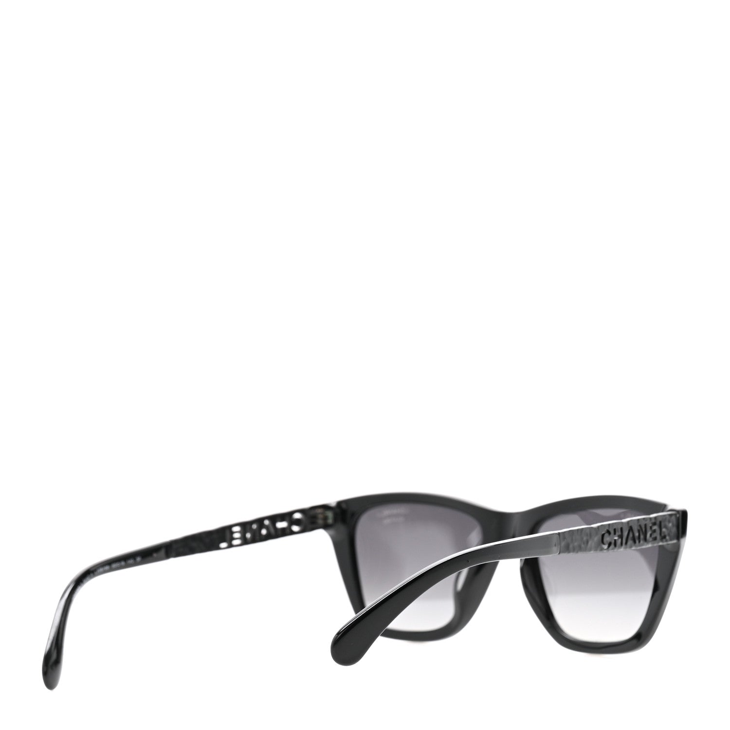 Chanel Acetate Metal Polarized Rectangle Sunglasses 5442 Black