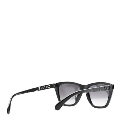 Chanel Acetate Metal Polarized Rectangle Sunglasses 5442 Black 4 of 8