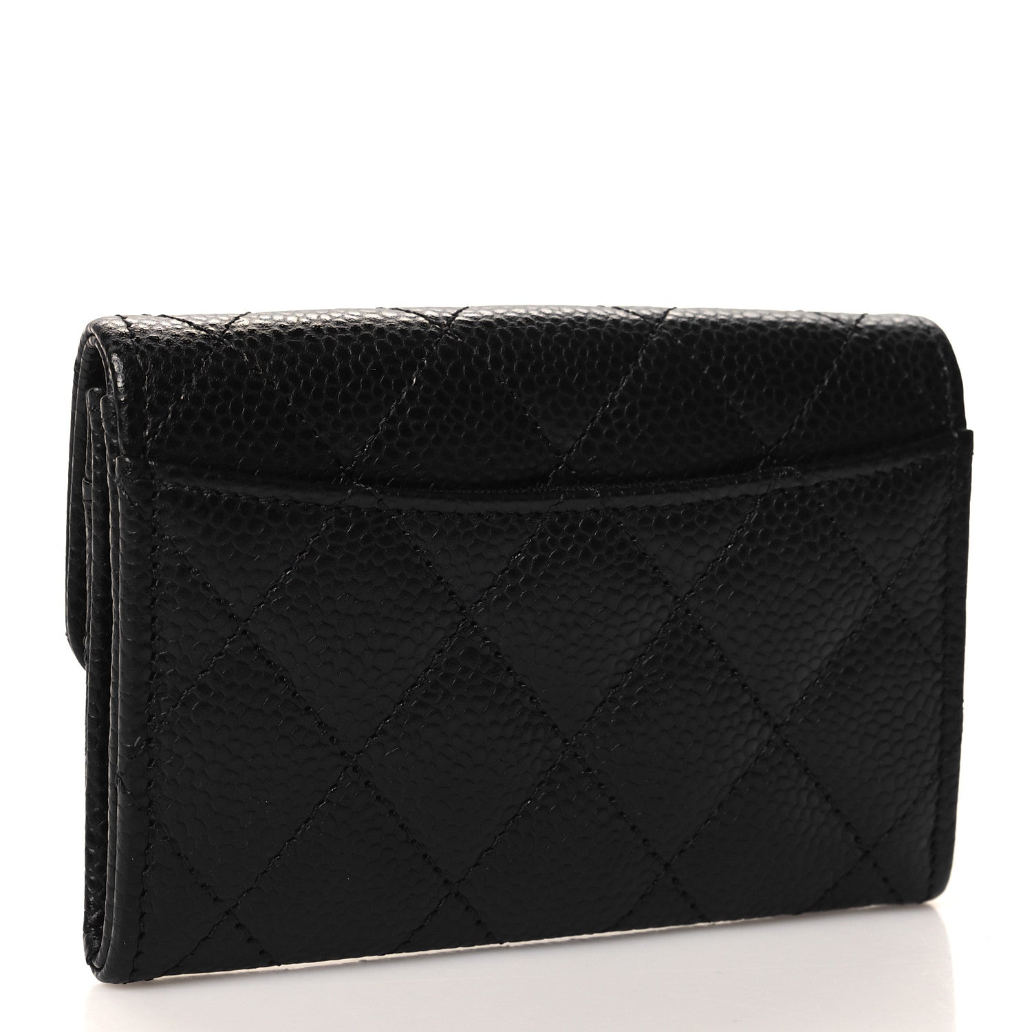 Chanel Caviar Quilted Flap Card Holder Wallet Black 3 of 9
