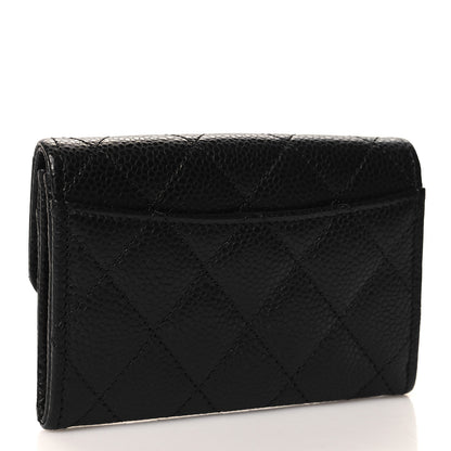 Chanel Caviar Quilted Flap Card Holder Wallet Black 3 of 9