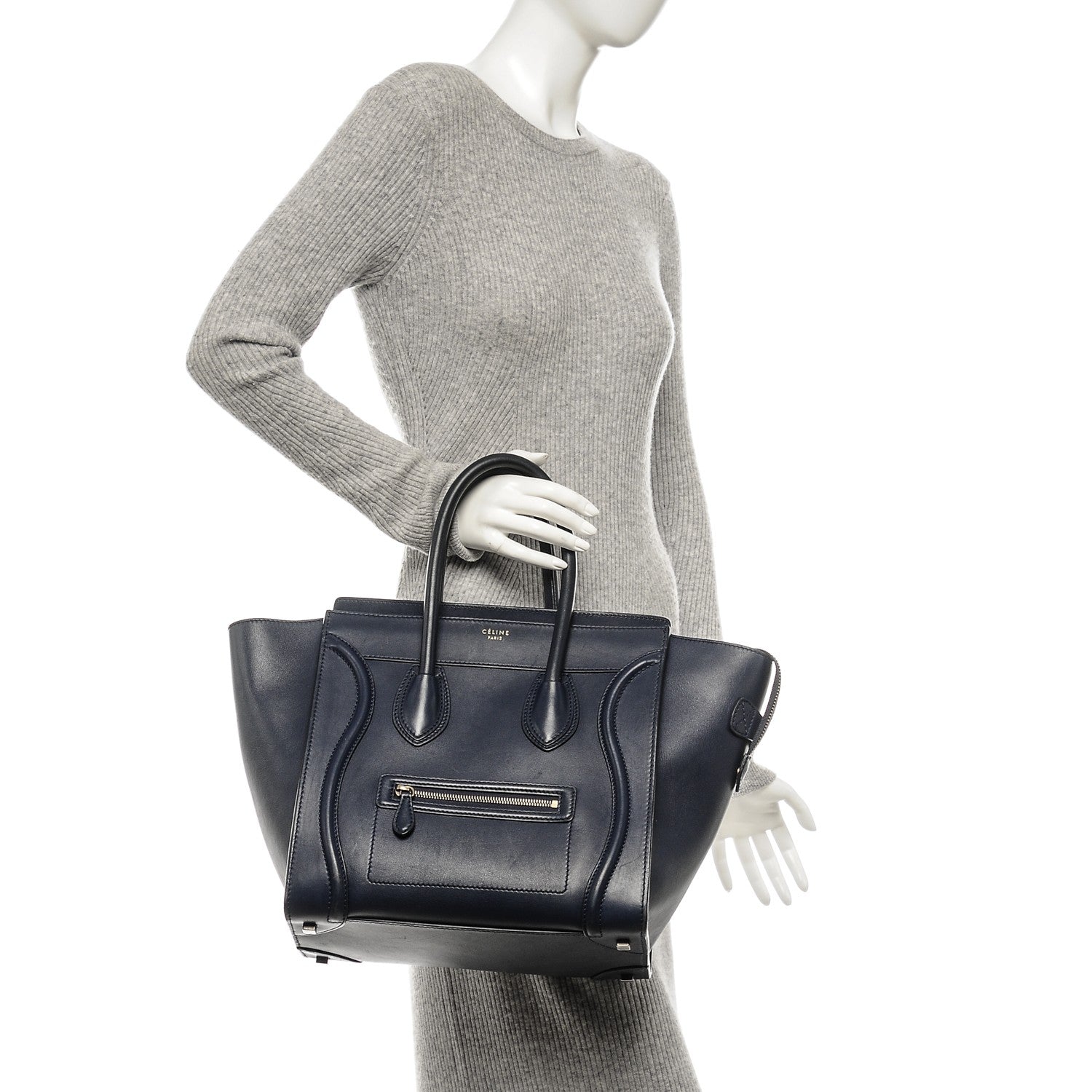 Celine Smooth Calfskin Mini Luggage Ink 2 of 17