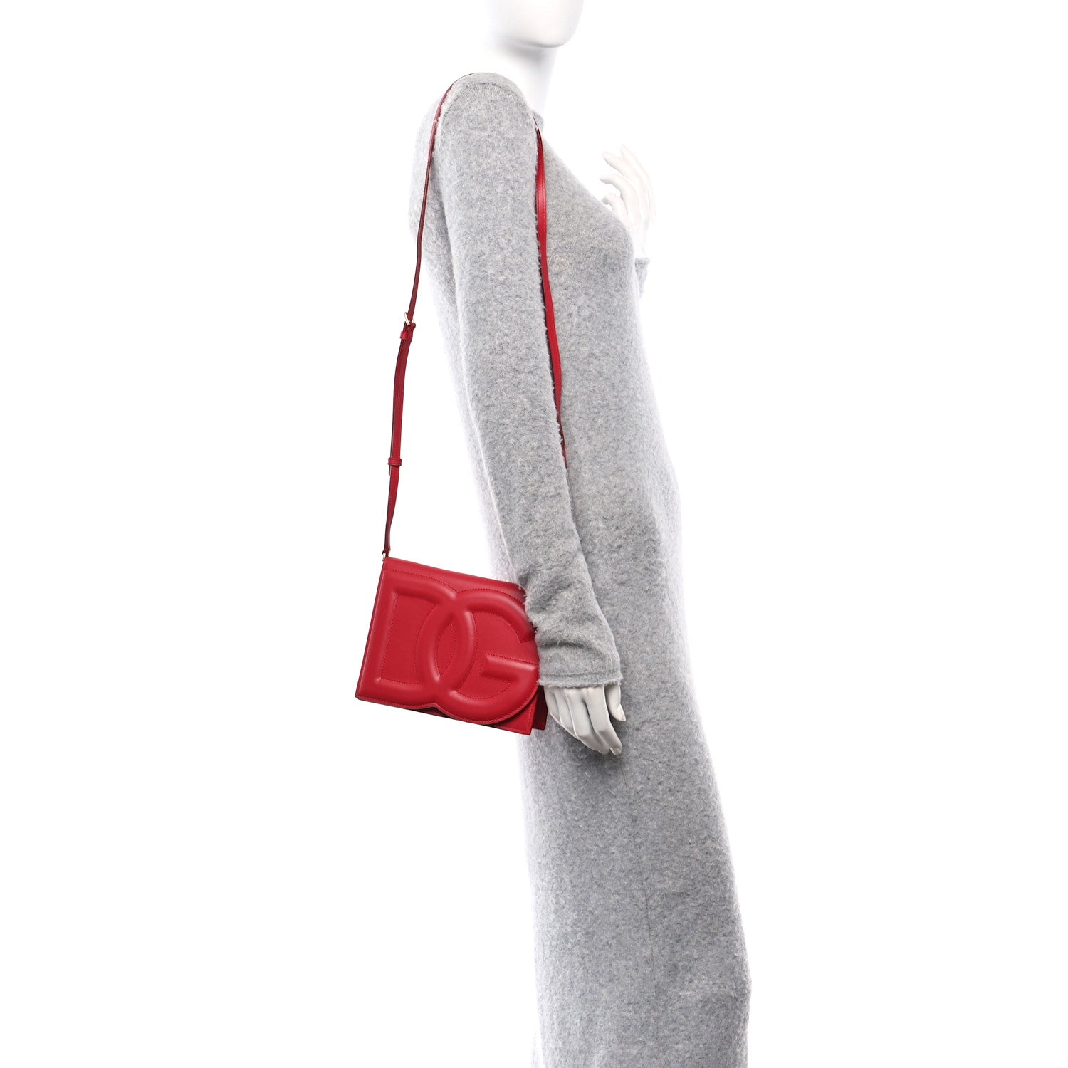 Dolce & Gabbana Calfskin DG Logo Flap Crossbody Bag Red 2 of 10