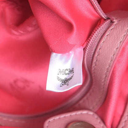 MCM Calfskin Ottomar Drawstring Shoulder Bag Pink 7 of 18