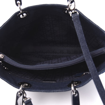 Christian Dior Denim Cannage Large Lady Dior Tote Blue 6 of 11