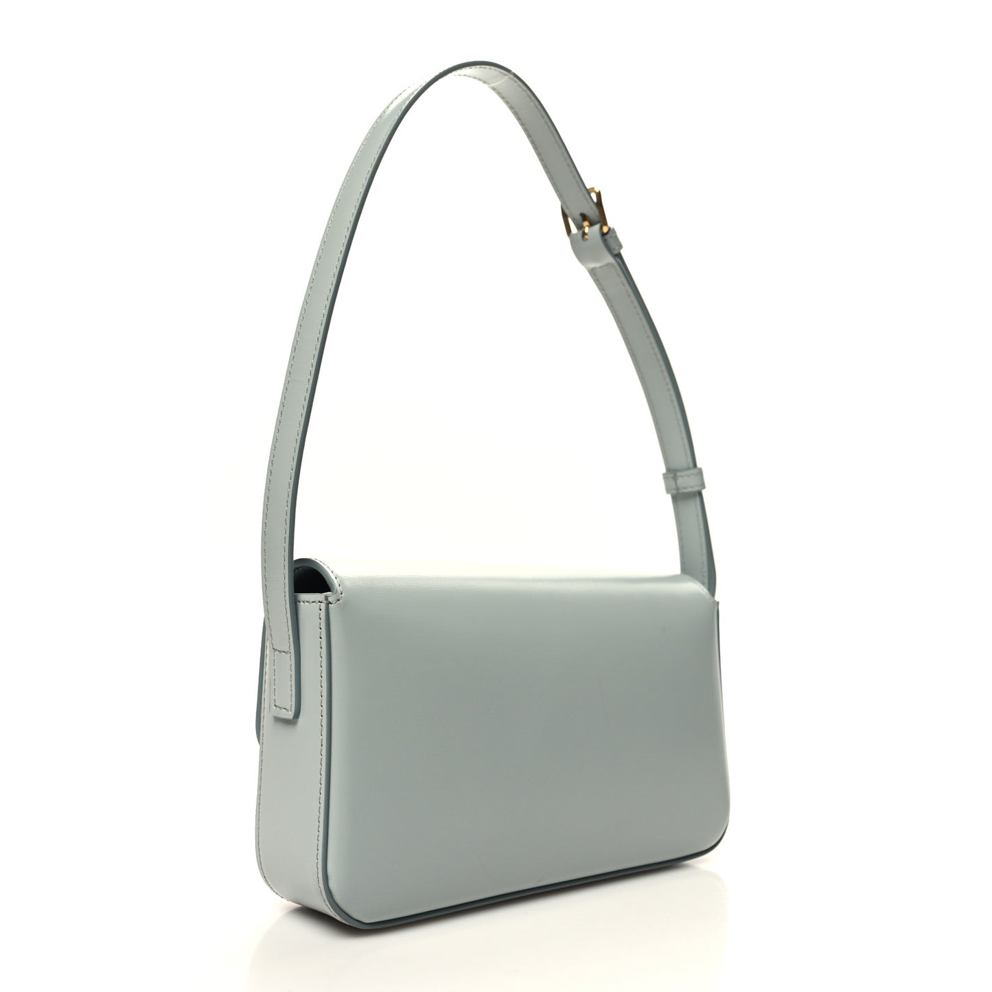 Shiny Calfskin Triomphe Shoulder Bag Soft Blue