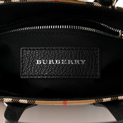 Burberry Goatskin Vintage Check Small Banner Tote Black 6 of 10