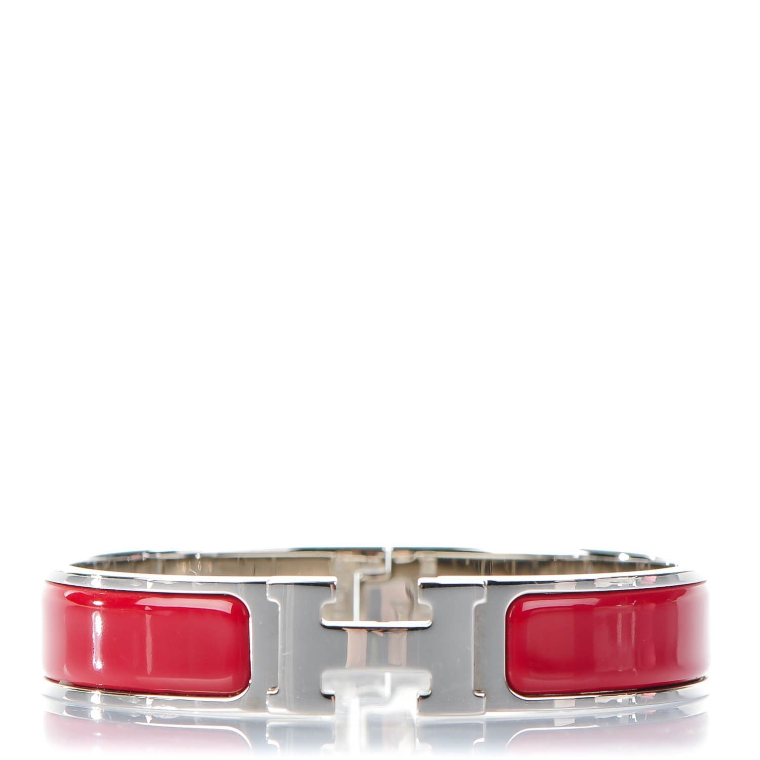 Hermes Enamel Narrow Clic Clac H Bracelet PM Rouge 1 of 5