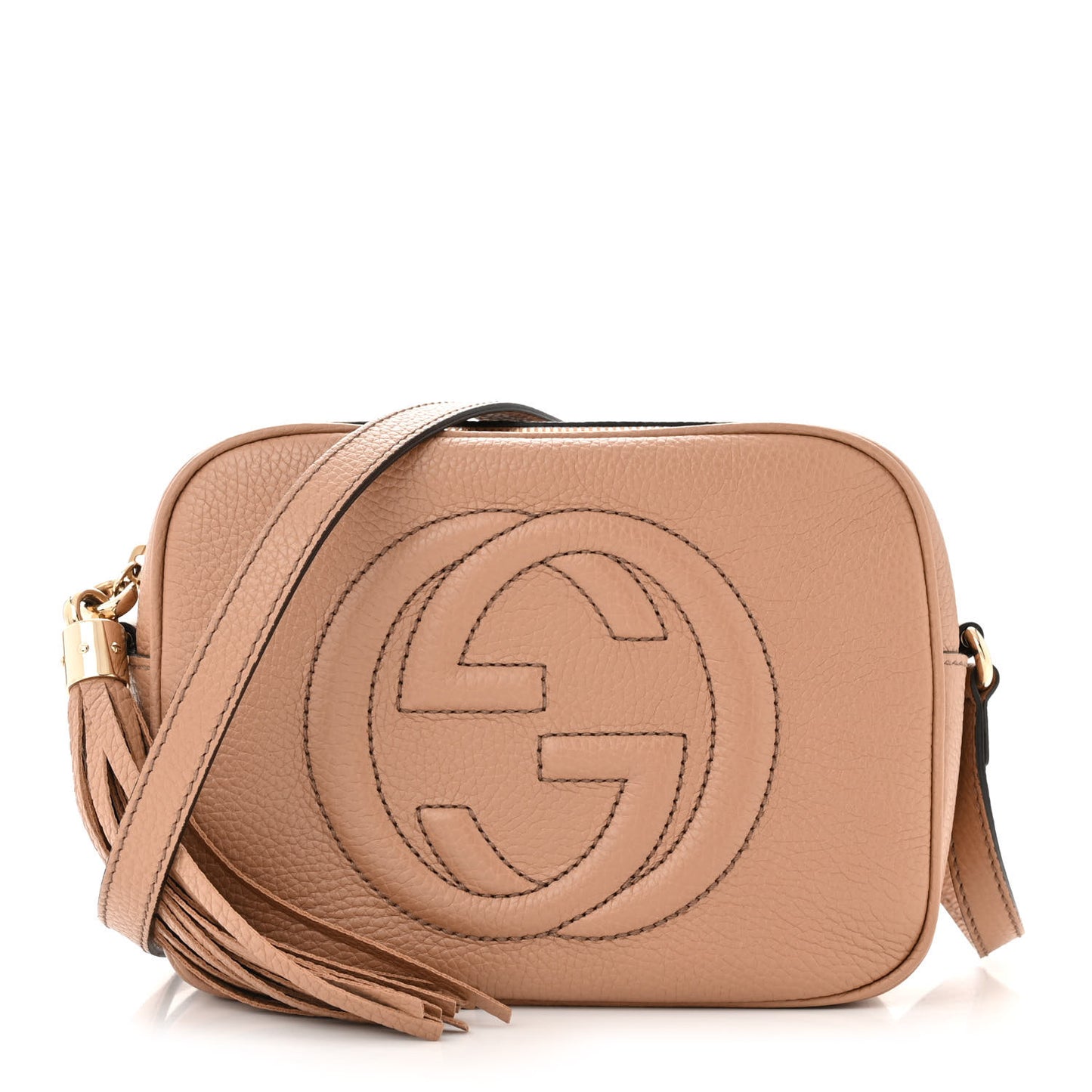 Pebbled Calfskin Small Soho Disco Bag Camelia