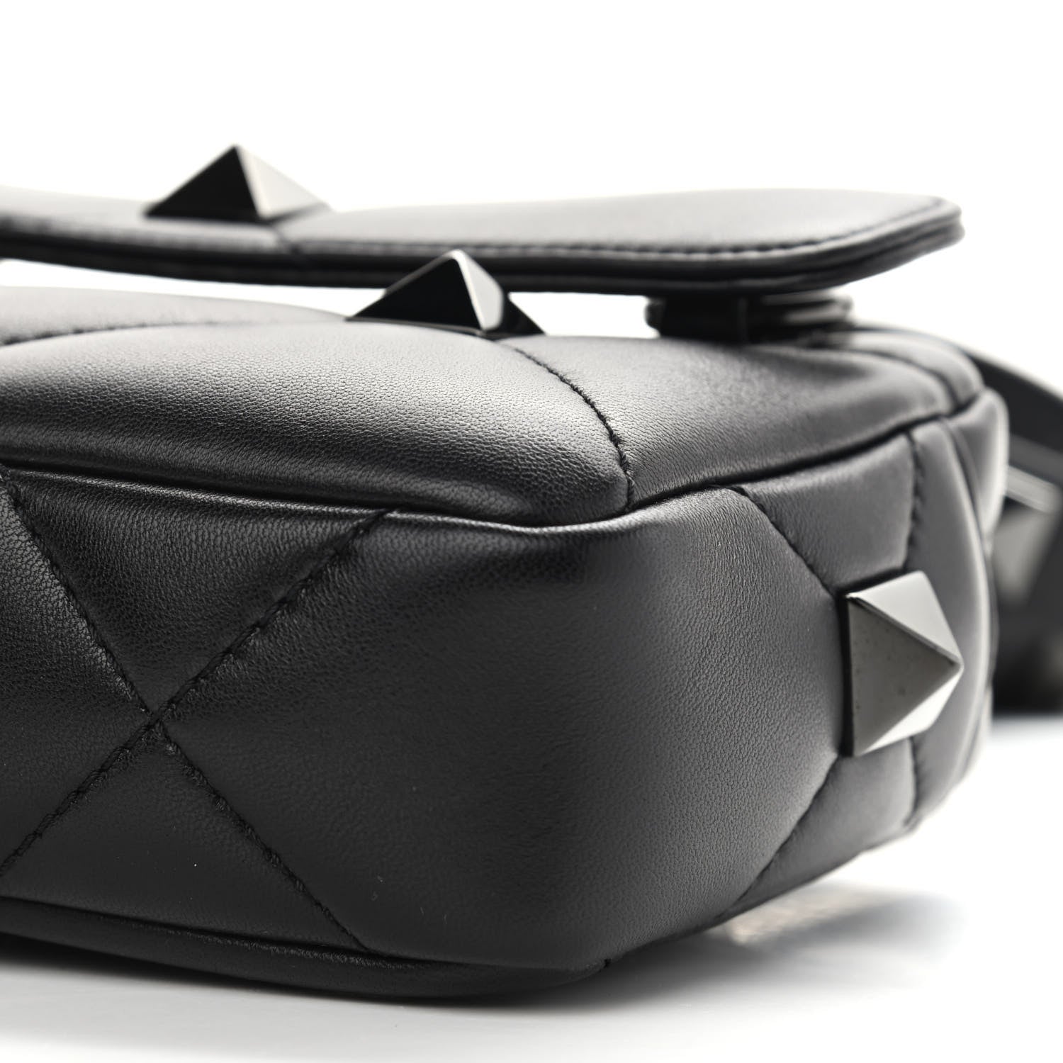 Valentino Garavani Nappa Monochome Small Roman Stud Crossbody Bag Black 6 of 8