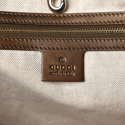 Gucci Monogram Lurex Heart Bit Charm Large Top Handle Tote Bronze 6 of 7