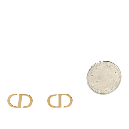 Christian Dior Metal Petit CD Stud Earrings Gold 2 of 4