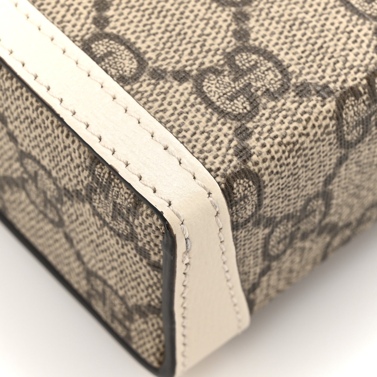 GG Supreme Monogram Azalea Calfskin Mini Horsebit 1955 Crossbody Bag Beige Ebony Mystic White