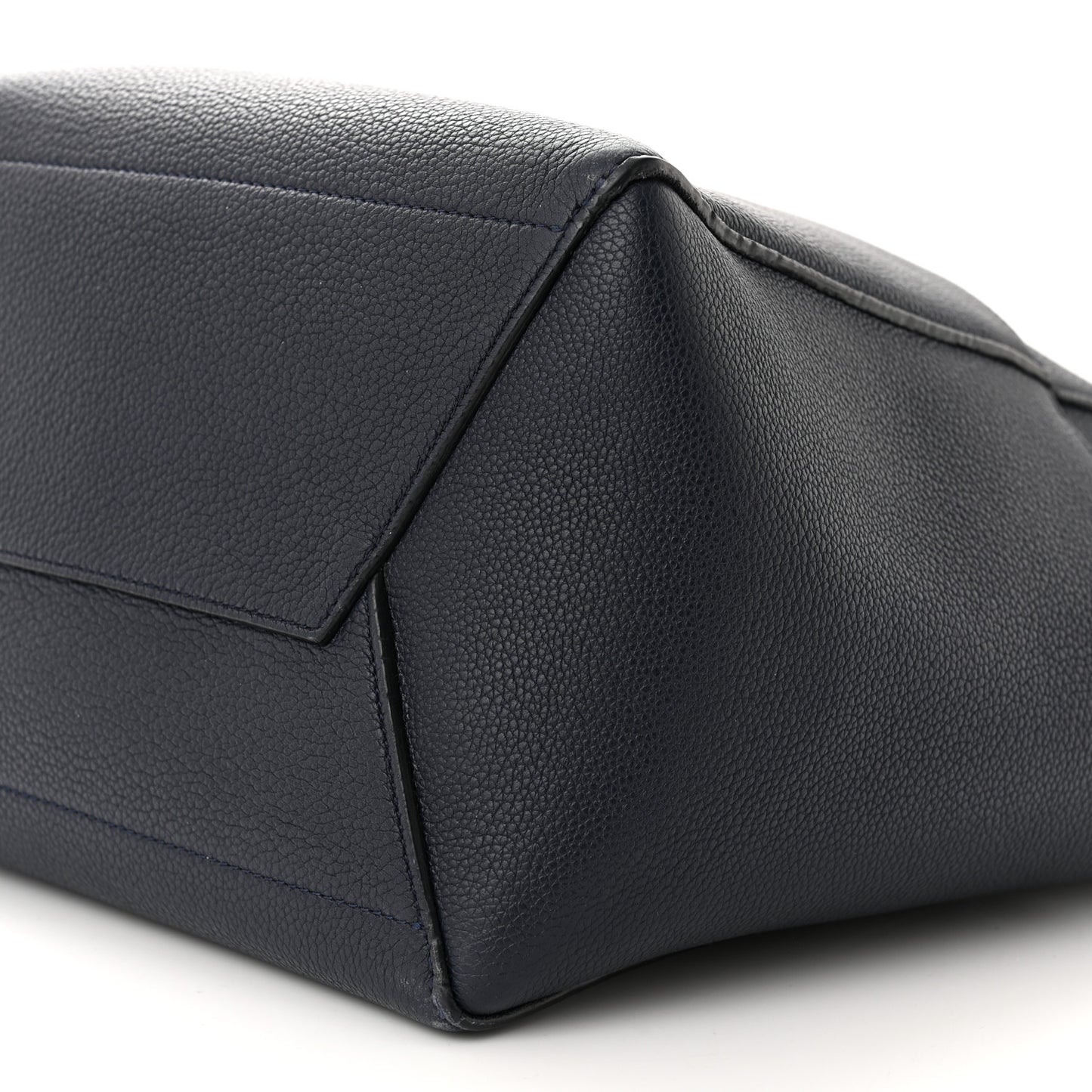 Soft Grained Calfskin Sangle Bucket Bag Navy Blue