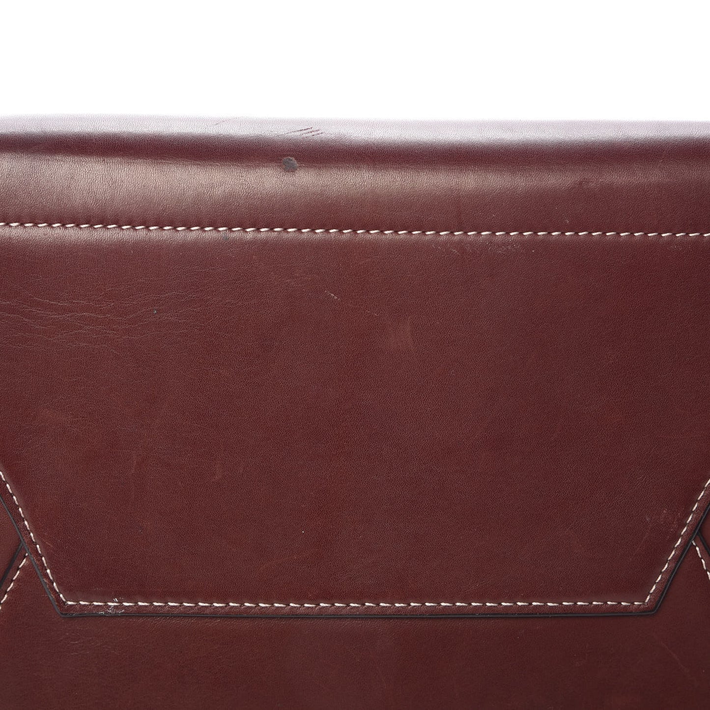 Natural Calfskin Sangle Bucket Bag Burgundy