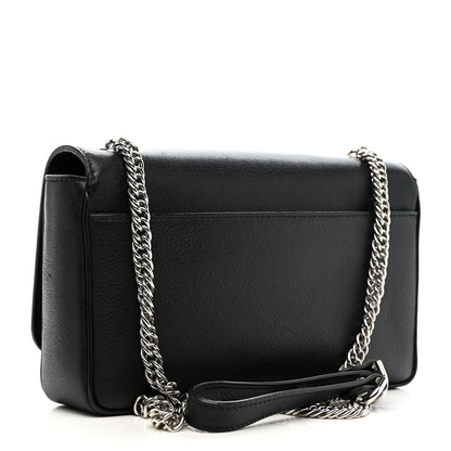 Balenciaga Pebbled Calfskin Logo Everyday Flap Chain Wallet Black 3 of 14