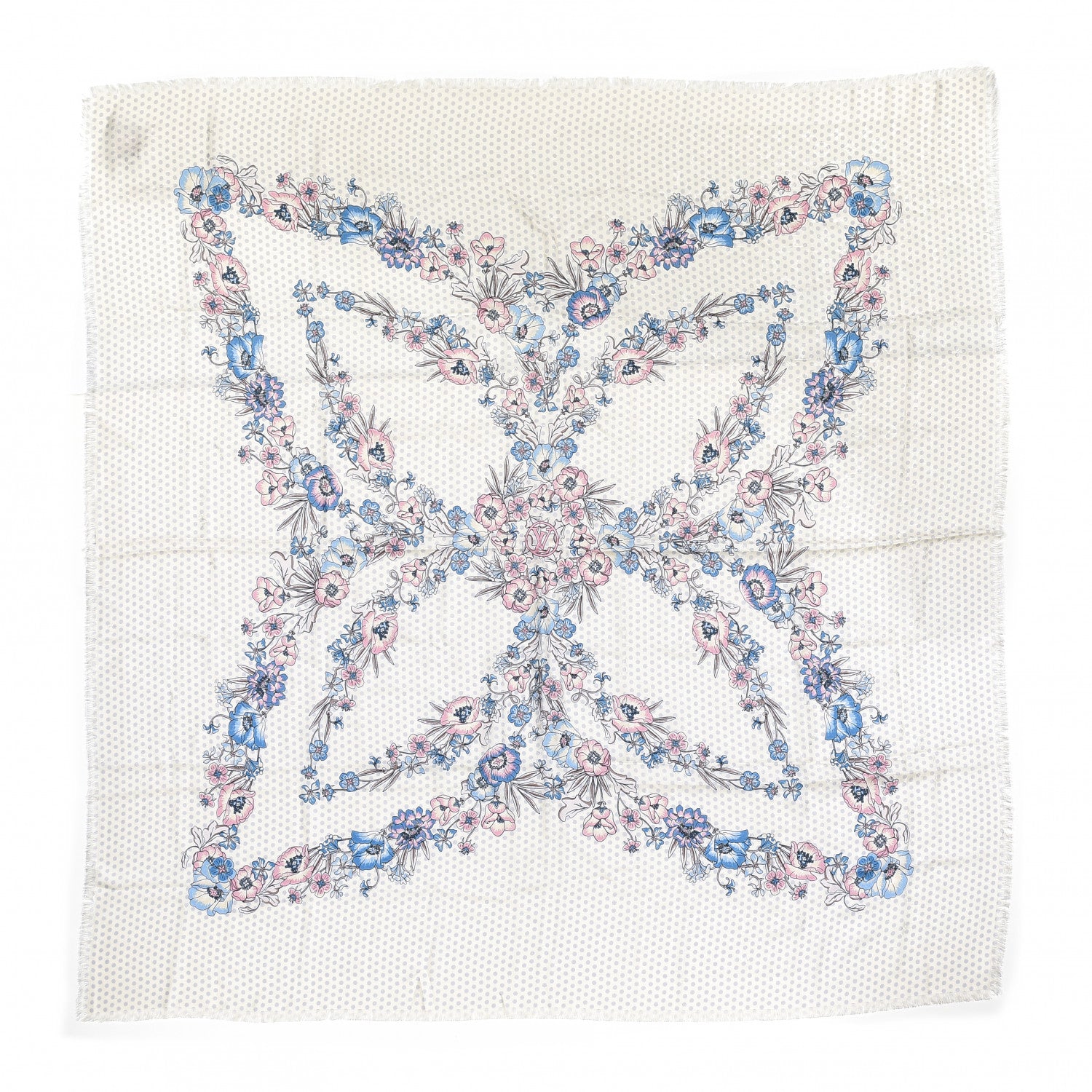 Louis Vuitton Silk Wool Monogram Flower Shawl Beige 1 of 3