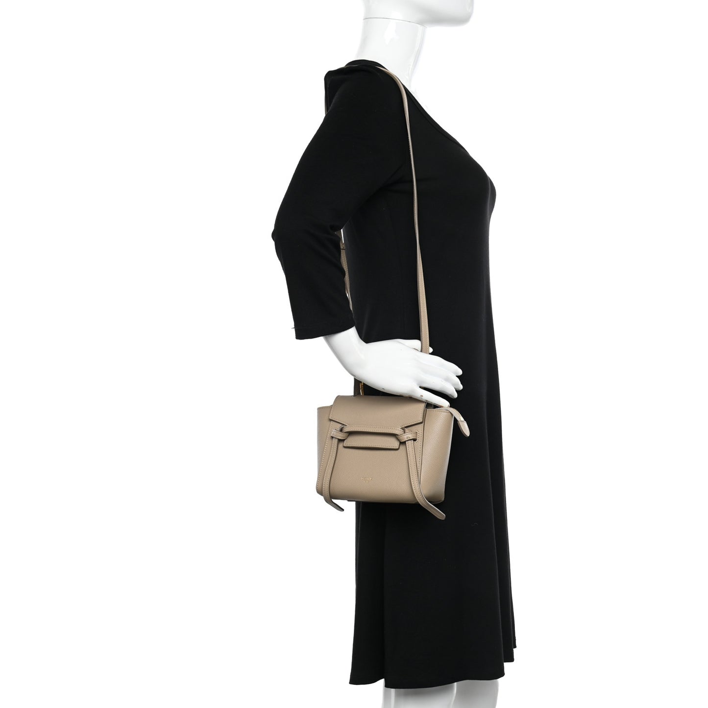 Grained Calfskin Pico Belt Bag Light Taupe