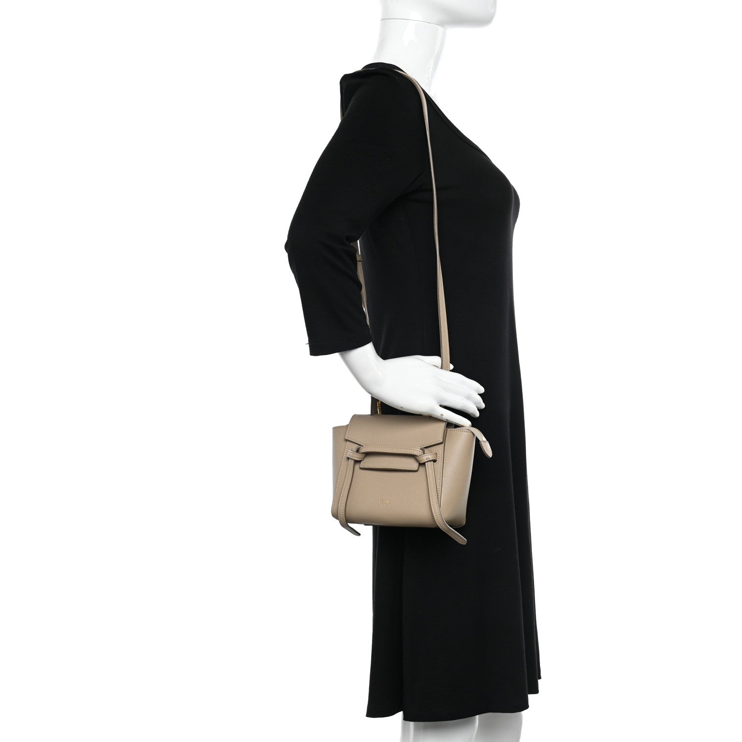 Celine Grained Calfskin Pico Belt Bag Light Taupe 2 of 10