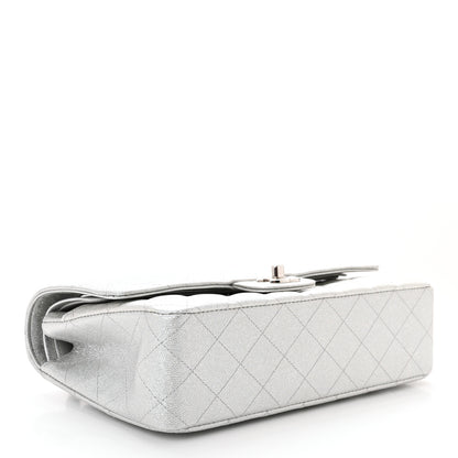 Chanel Glittered Metallic Caviar Quilted Medium Double Flap Silver 4 of 11
