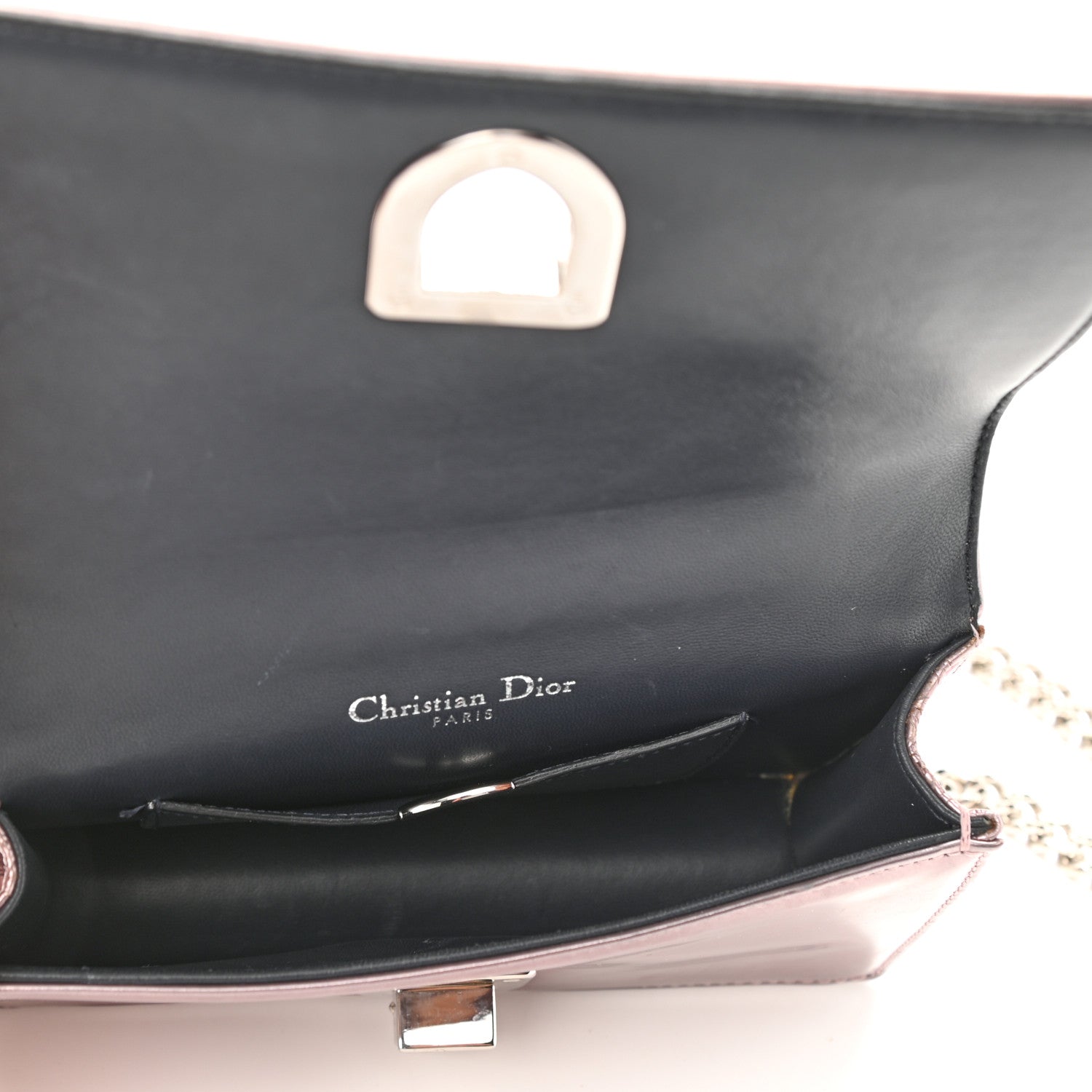 Christian Dior Metallic Patent Micro-Cannage Mini Diorama Flap Bag Pink 5 of 8