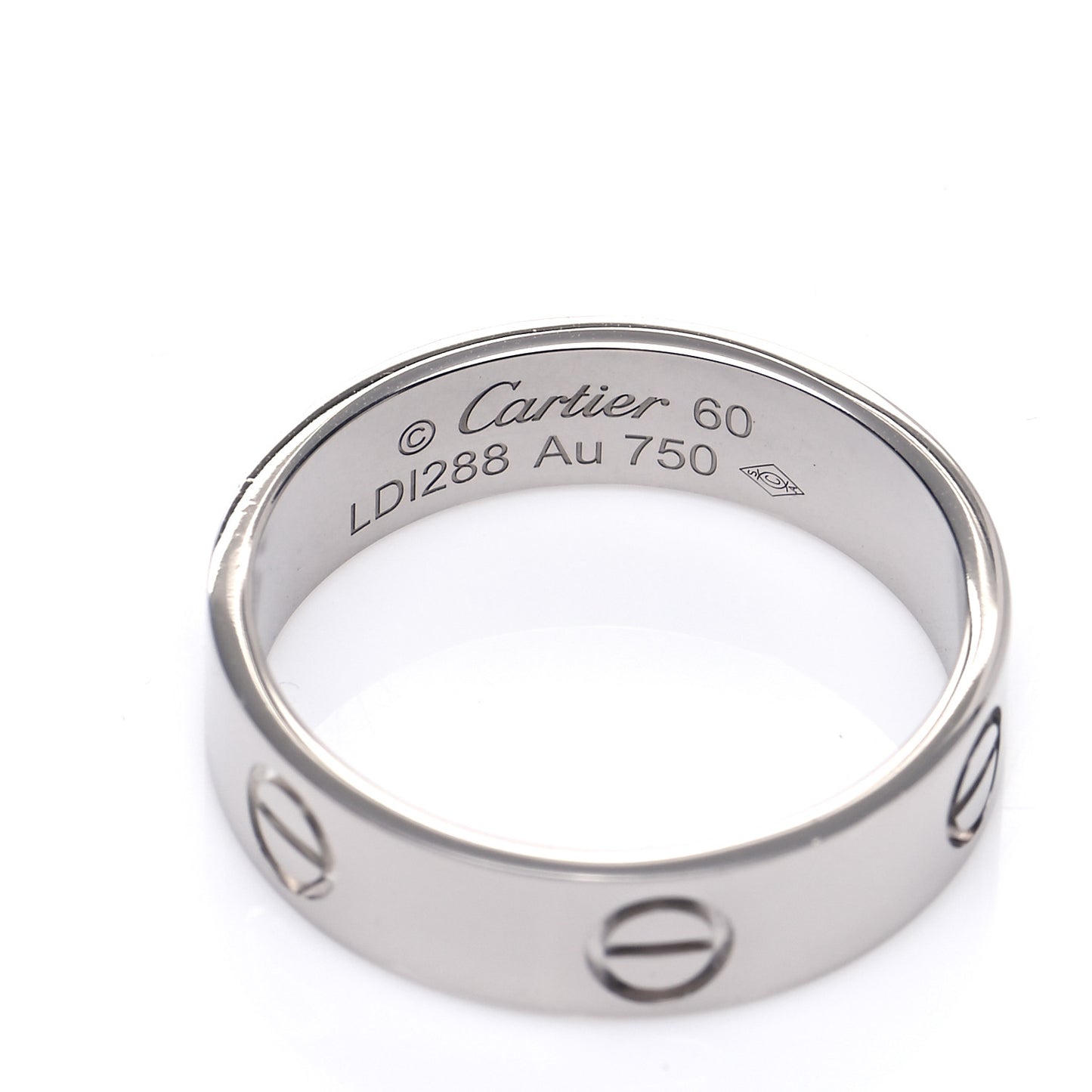 18K White Gold 5.5mm LOVE Ring 60 9