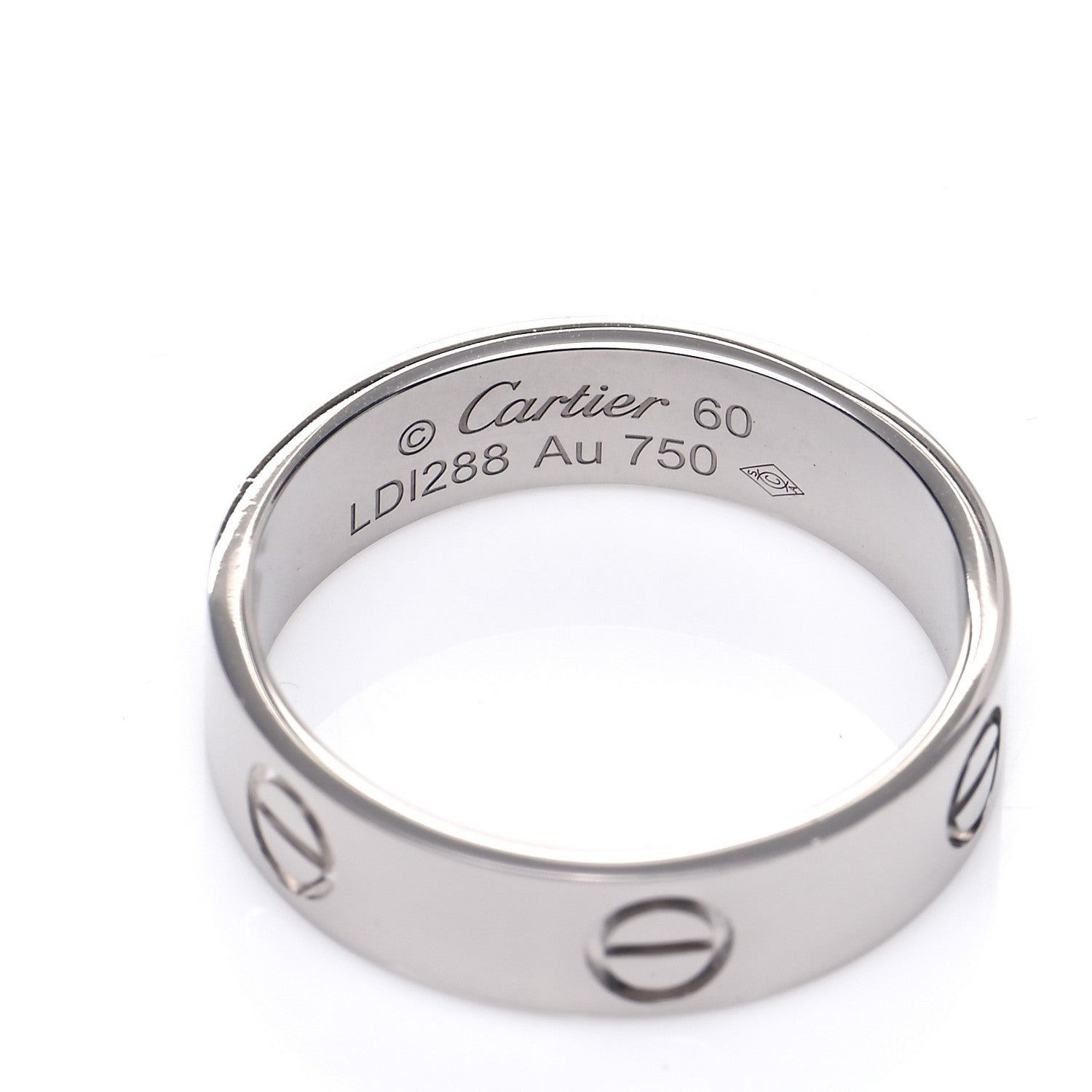 Cartier 18K White Gold 5.5mm LOVE Ring 60 9 4 of 5