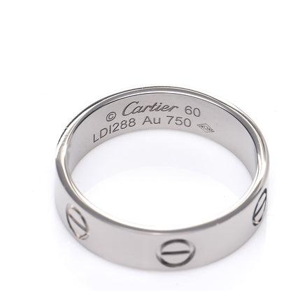 Cartier 18K White Gold 5.5mm LOVE Ring 60 9 4 of 5