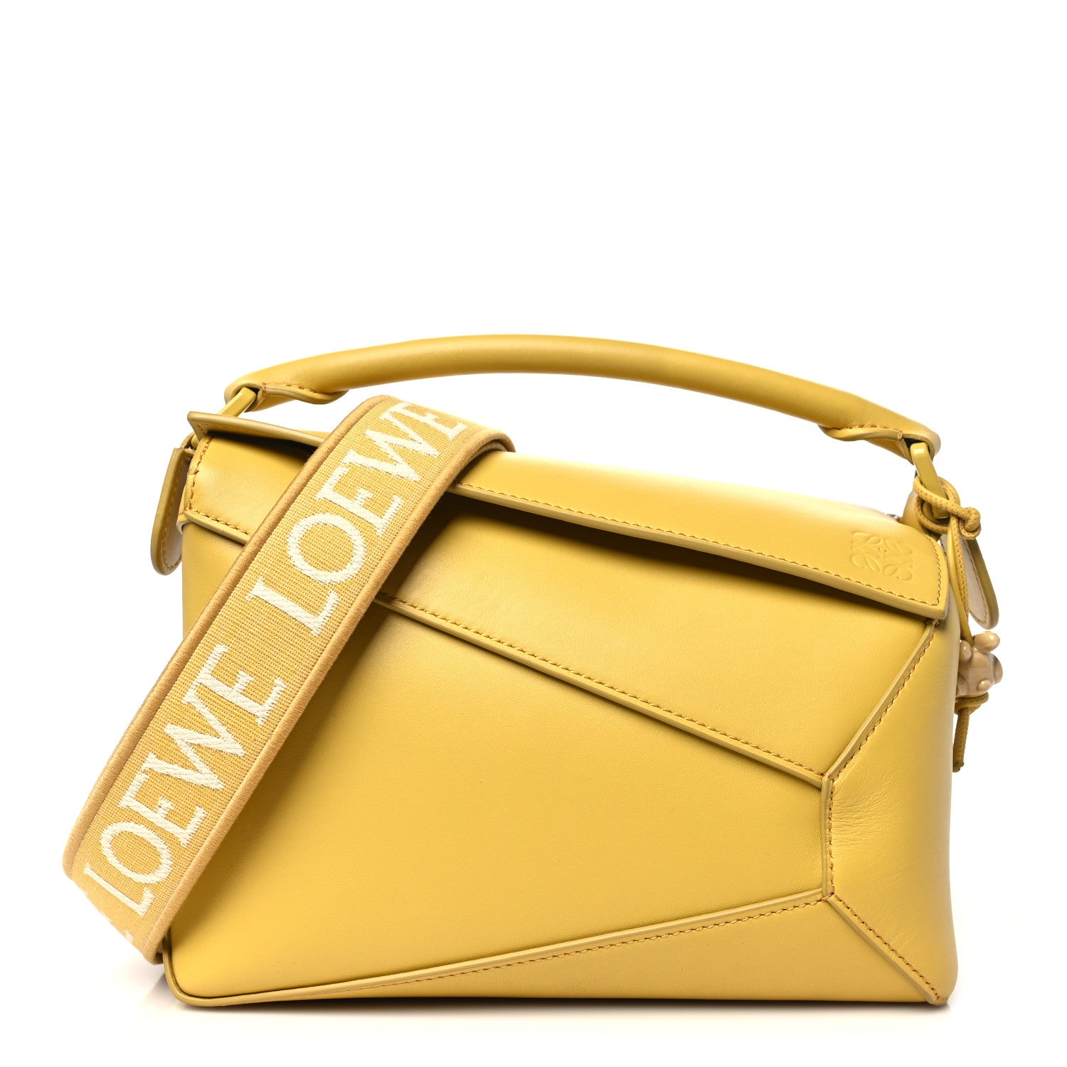 Loewe Satin Calfskin Monochrome Small Puzzle Edge Bag Pale Yellow Glaze 1 of 9