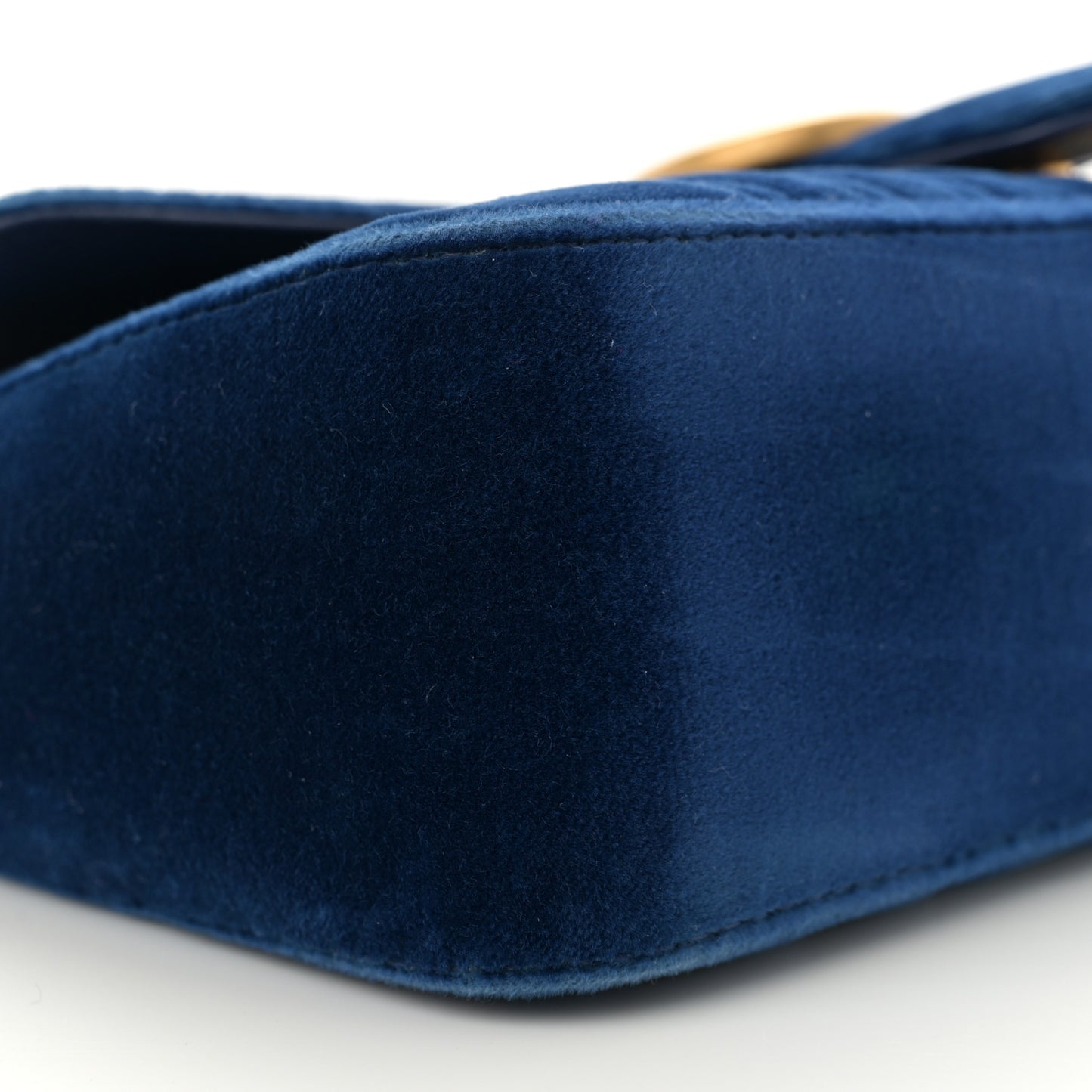 Velvet Matelasse Small GG Marmont Shoulder Bag Cobalt Blue