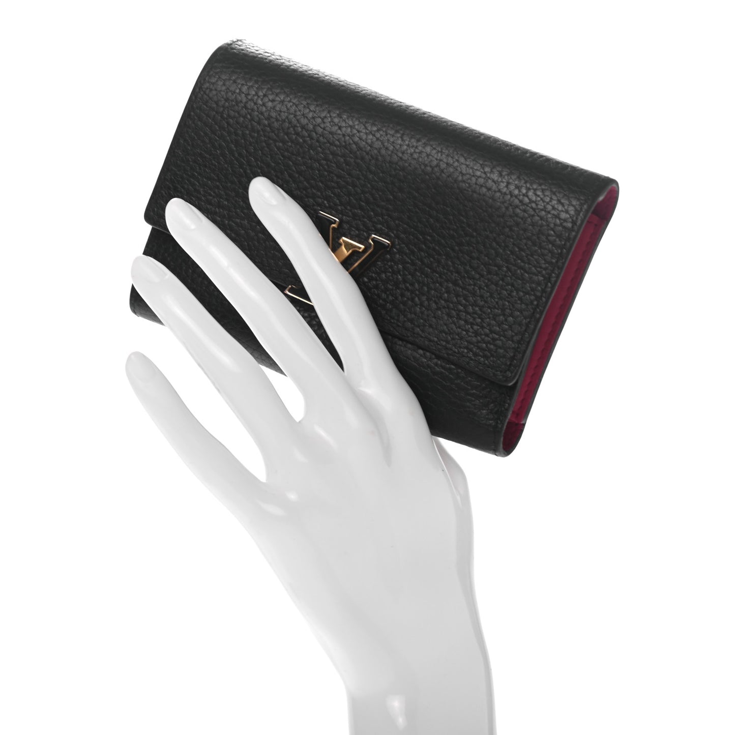 Taurillon Capucines Compact Wallet Black