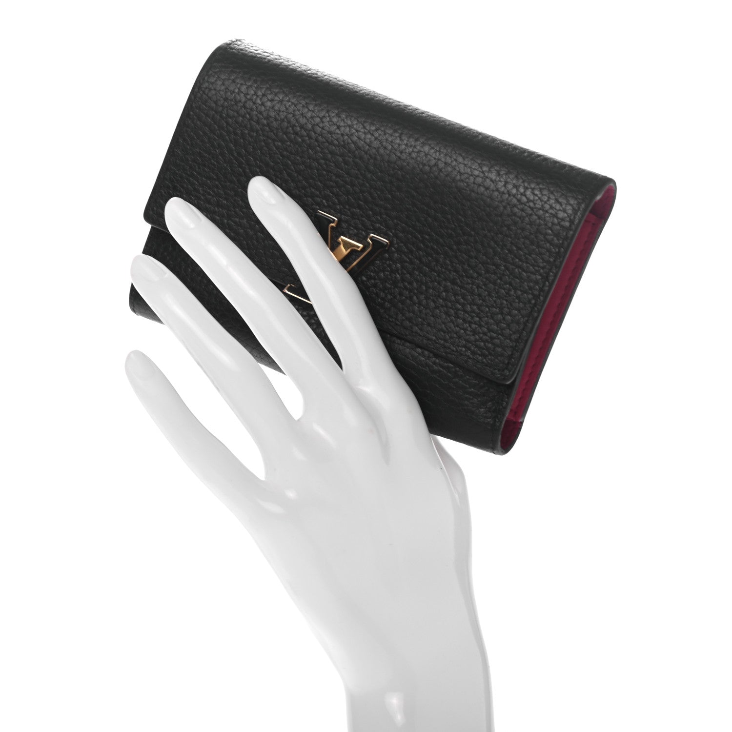 Louis Vuitton Taurillon Capucines Compact Wallet Black 2 of 11
