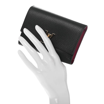 Louis Vuitton Taurillon Capucines Compact Wallet Black 2 of 11