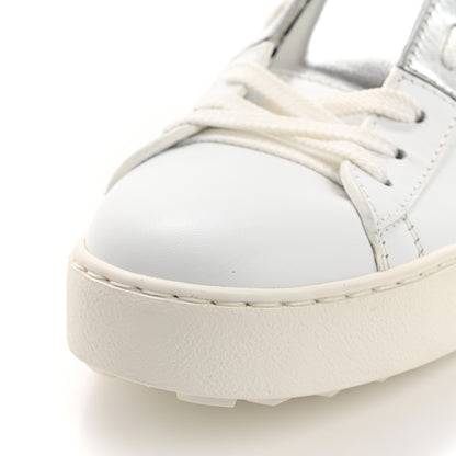 Valentino Garavani Calfskin Rockstud Open Sneakers 40 White Pewter 13 of 13