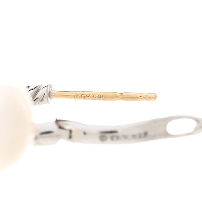 David Yurman Sterling Silver Diamond Pearl Five Station Pave Drop Earrings 5 of 9