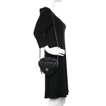 Chanel Lambskin Quilted CC In Love Heart Bag Black 2 of 11