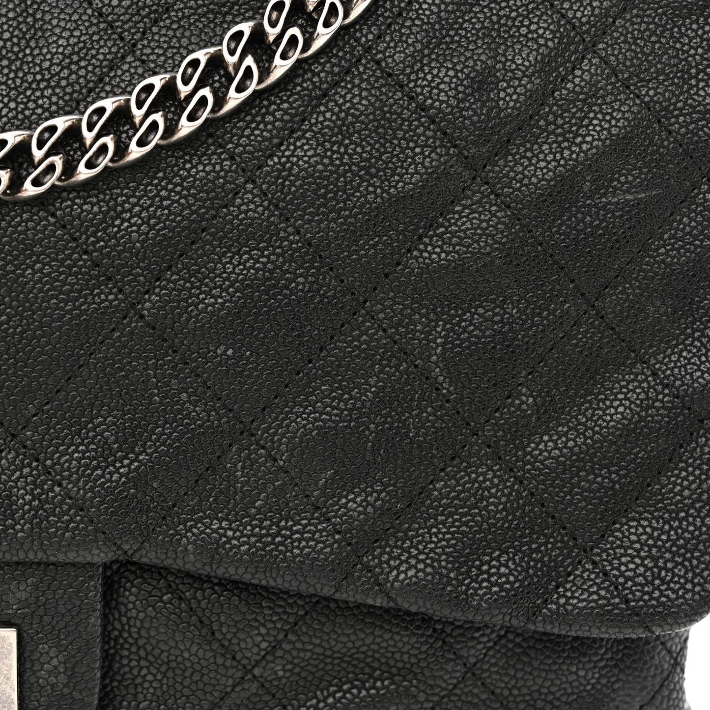Washed Caviar Quilted 2.55 Reissue 227 Bijoux Chain Flap Black