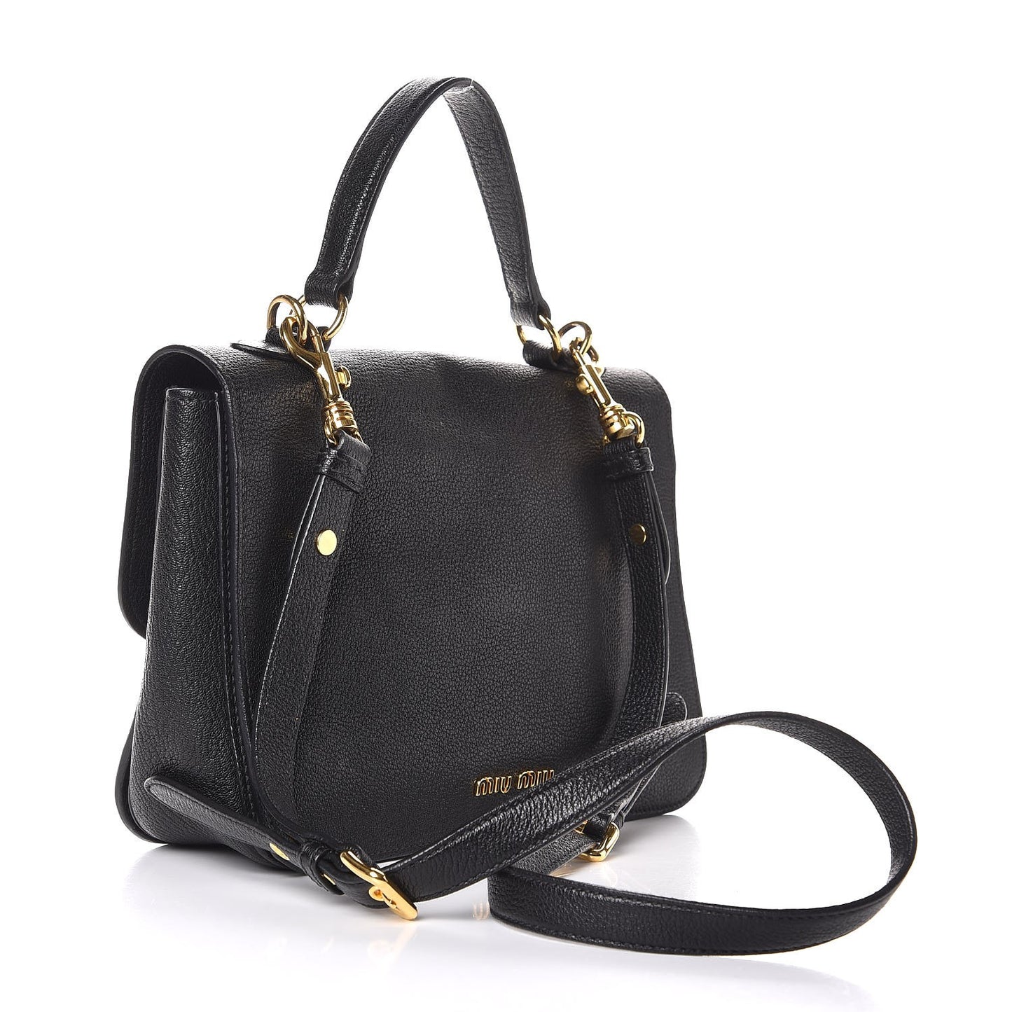 Goatskin Madras Shoulder Bag Black
