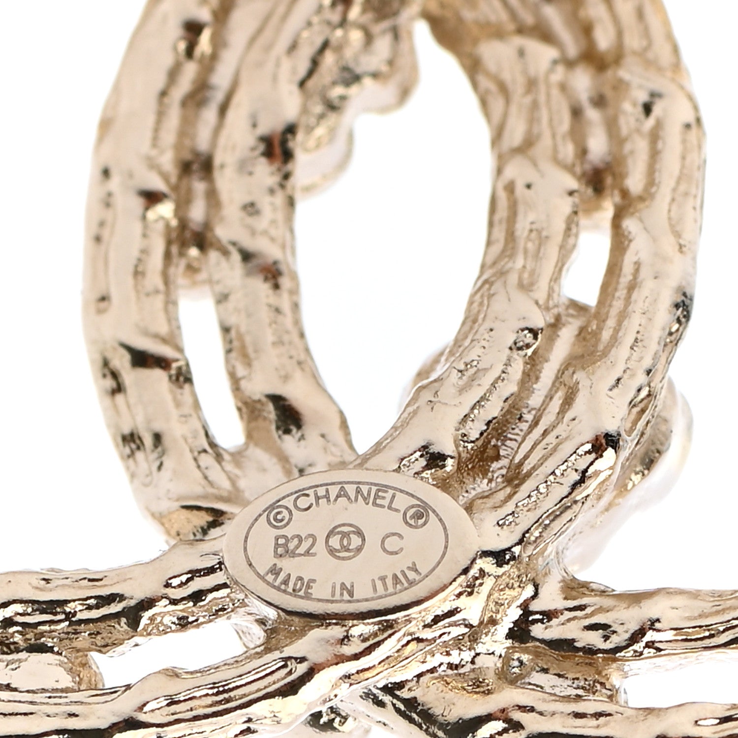 Chanel Crystal CC Camellia Earrings Gold 4 of 5
