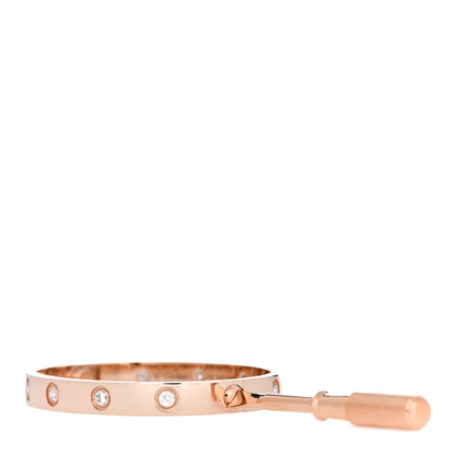 Cartier 18K Pink Gold 10 Diamond LOVE Bracelet 15 3 of 7