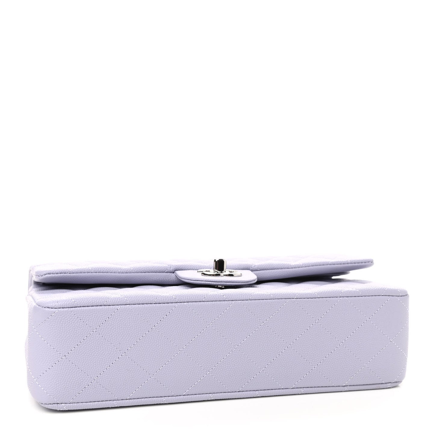 Caviar Quilted Medium Double Flap Light Purple