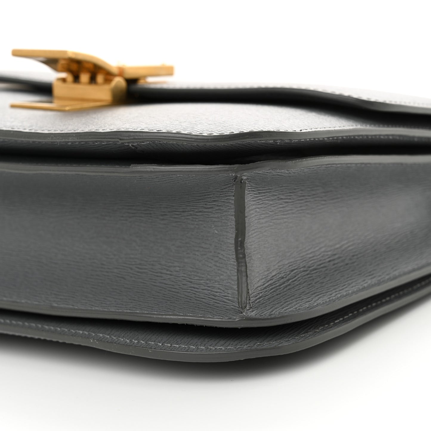 Liege Calfskin Medium Classic Box Flap Bag Grey