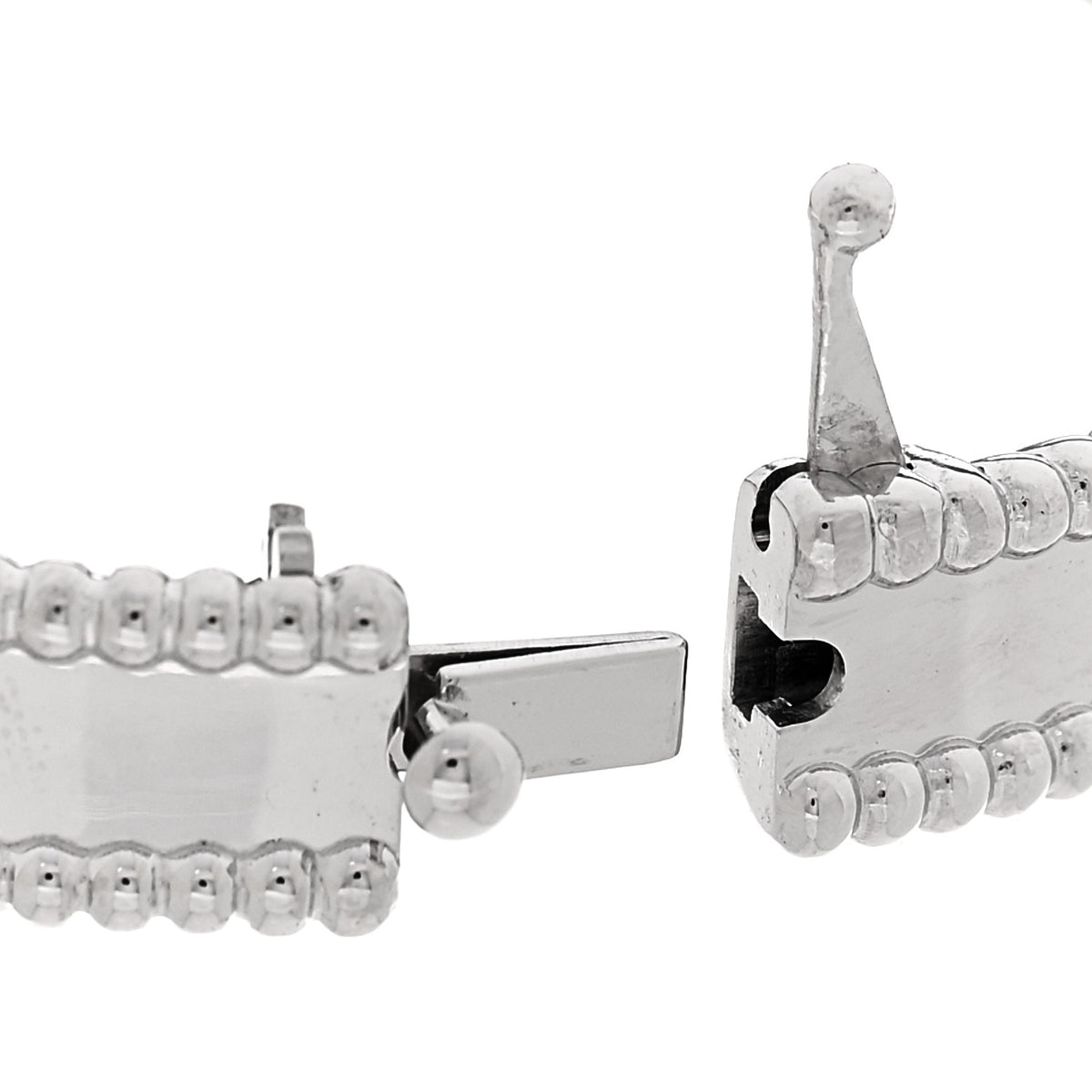 Van Cleef & Arpels 18K White Gold Perlee Signature Bangle Bracelet M 3 of 4