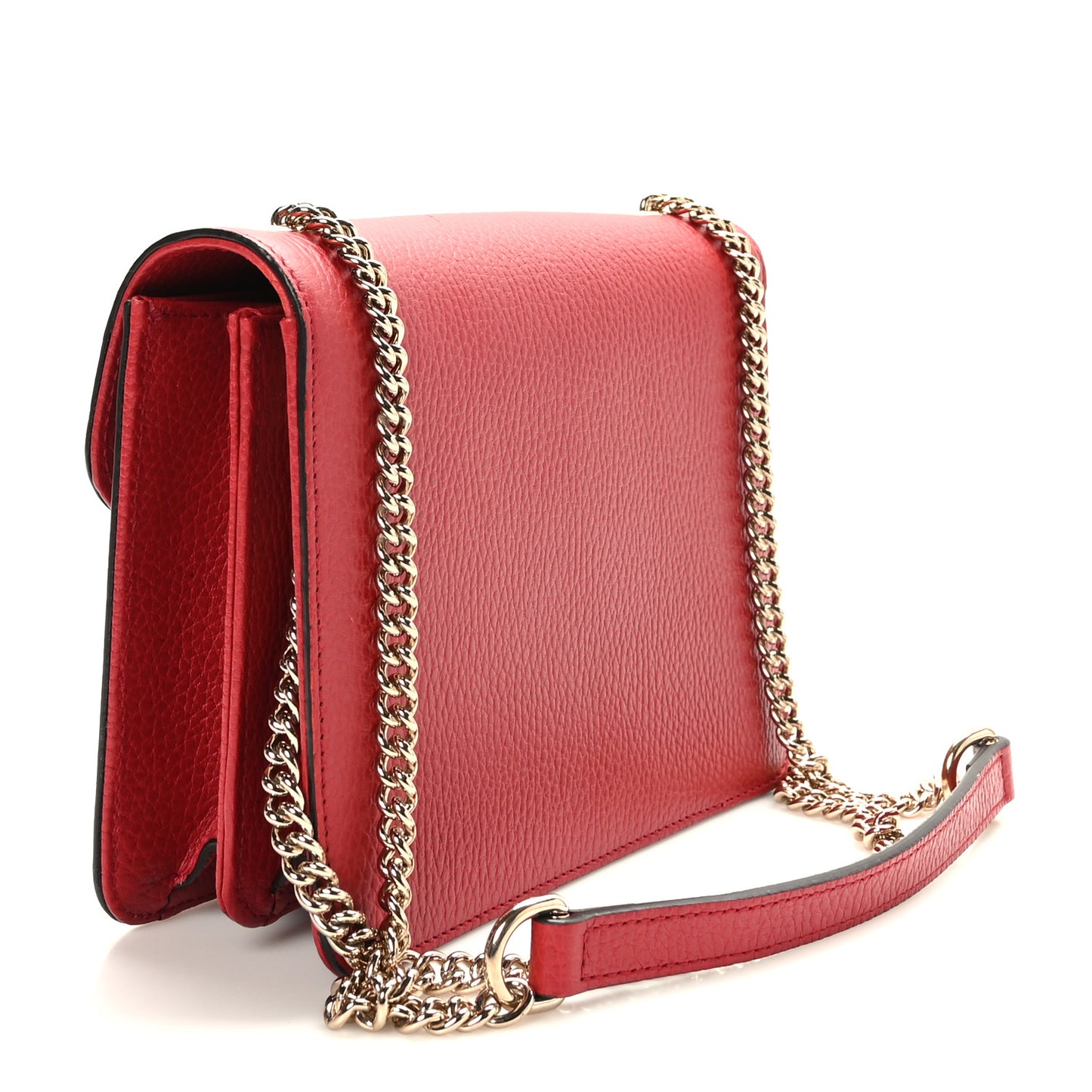 Dollar Calfskin Small Interlocking G Shoulder Bag Red