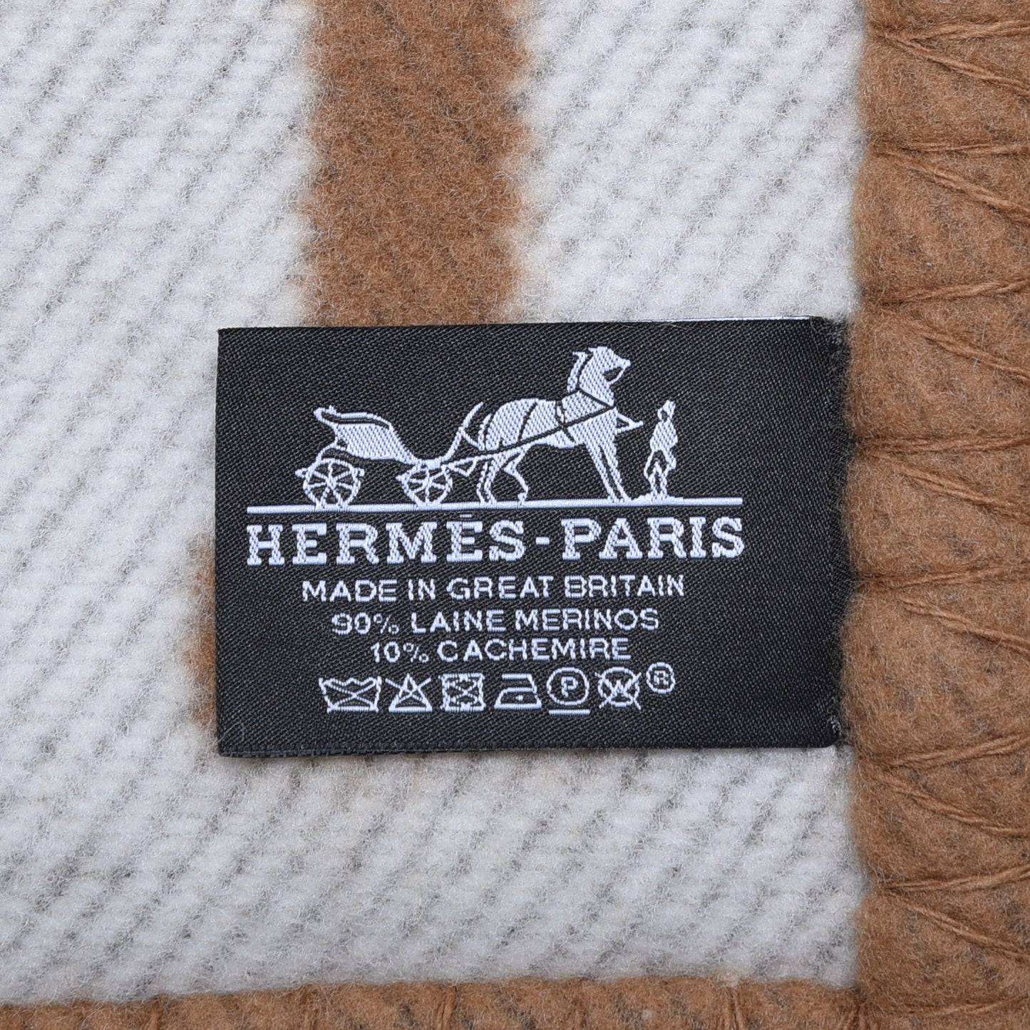 Wool Cashmere Avalon Blanket Ecru Camel