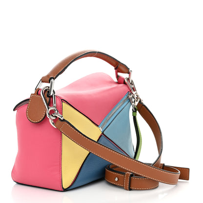 Loewe Calfskin Small Puzzle Bag Tan Multicolor 3 of 14