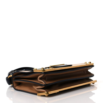 Prada City Calfskin Saffiano Cahier Bag Caramel Black 4 of 8